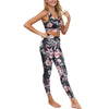 2023 hirigin Women Floral Tracksuits Sport Sets Summer Female Gym Fitness 2Pcs Vest Bra High Waist Leggings Women Outfits