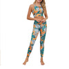 2023 hirigin Women Floral Tracksuits Sport Sets Summer Female Gym Fitness 2Pcs Vest Bra High Waist Leggings Women Outfits