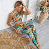2023 hirigin Women Floral Tracksuits Sport Sets Summer Female Gym Fitness 2Pcs Vest Bra High Waist Leggings Women Outfits