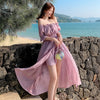 2022 Bali Resort Beach show thin sexy off shoulder long skirt dress