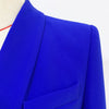 2022 autumn and winter ladies jacket office mid-length suit High-end metal double-breasted ladies blue blazer