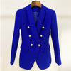 2022 autumn and winter ladies jacket office mid-length suit High-end metal double-breasted ladies blue blazer