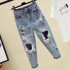 2022 spring summer autumn plus size women casual Denim Pants woman female ripped jeans for women BA6