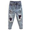 2022 spring summer autumn plus size women casual Denim Pants woman female ripped jeans for women BA6