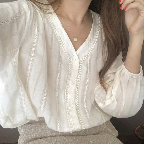 2023 spring summer autumn women casual chiffon shirt woman female OL blouse women Vq10