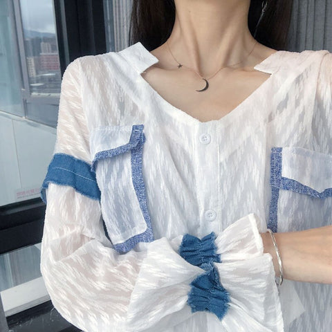 2023 spring summer autumn women casual chiffon shirt woman female OL  women blouses Vq169