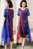 2022 summer women's Chiffon Dress ethnic style skirt loose Large Print seaside holiday beach skirt