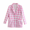 2022 2 piece set suit Blazer Women Checkered  Elegant High Chic Lady two piece blazer skirt set Woman