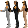 2023 Autumn And Winter Women's Solid Color Pit Strip Stand Collar Off Shoulder Flared Pants Two-Piece Set