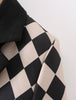 2022 Autumn Black Stitching Beige Check Gingham Plaid Blazer Boyfriend friend style Women Contrast color Suit Coat Femme
