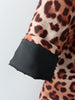 2023 Autumn Black Stitching Orange Leopard Contrast Color Blazer Boyfriend Women Notched Patchwork Suit Coat Femme