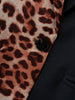 2023 Autumn Black Stitching Orange Leopard Contrast Color Blazer Boyfriend Women Notched Patchwork Suit Coat Femme