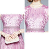 2022 Autumn Elegant Mesh Party Dress Women's 3/4 Sleeve O Neck Solid Lace Flowers Embroidery A Line Vintage Evening Vestidos