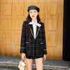 2023 Autumn Elegant Tweed Two Piece Set  Women Notched Double Breasted Suit Coat + High Waist Wide Leg Pants Shorts