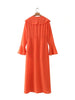 2022 Autumn Women Orange Ruffles Long Dress Long Sleeve Ladies Maxi Dress