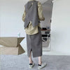 2023 Autumn Korean Wild Vest Retro Skirt Suits Oversized Women Casual Temperament Shirt Skirts and Vest Three-piece Sets