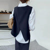 2023 Autumn Korean Wild Vest Retro Skirt Suits Oversized Women Casual Temperament Shirt Skirts and Vest Three-piece Sets