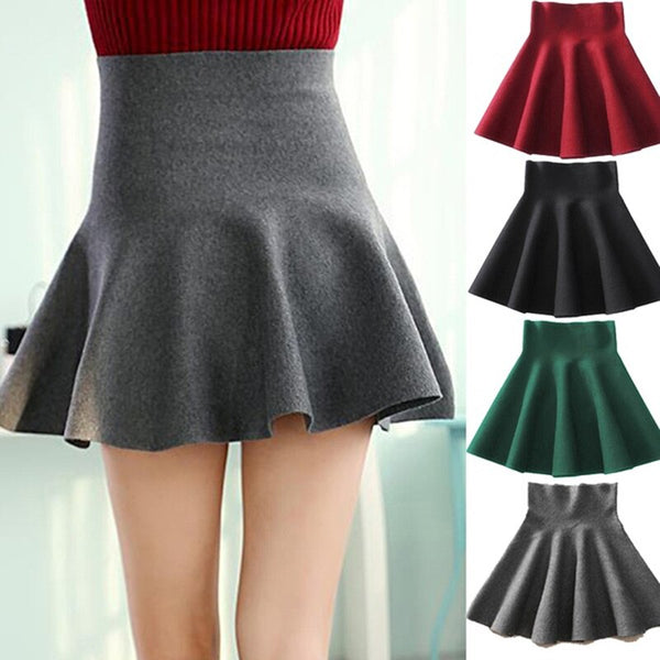 2022 Autumn Mini Skirt Female Sexy Skirt For Girl Lady Korean Short Skater Women Clothing Bottoms Red Black Skirt New