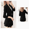 2023 Autumn Casual Suit Jacket Mini Skirt Two-piece Women Korean Color Matching Office Blazers Pleated Skirt Set