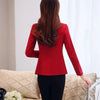 2023 Autumn Women's Blazer Red Color Matching Single Button Long Sleeve Temperament Lady Lining Suit Jacket Femme Black  530