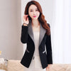 2023 Autumn Women's Blazer Red Color Matching Single Button Long Sleeve Temperament Lady Lining Suit Jacket Femme Black  530