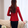 2023 Autumn Women's Blazer Red Color Matching Single Button Long Sleeve Temperament Lady Lining Suit Jacket Femme Black  530