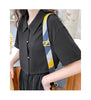 2023 Autumn Two Pieces Set Women Summer Korean Short Sleeve Shirt Female Black Casual Sets Suit Black Blouse Wide Leg Pants Suit
