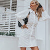 2022 Autumn Vestidos Women Shirts Dress Office Lady Long Puff Sleeve V-Neck High Waist Mini Dress Sexy Elegant Shirt Tunic Dress