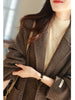 2023 Autumn Winter Double-sided Woolen Coat Loose Retro Check Wool Blazer Women's Jacket Trend All-match Jacket Suit Blazer