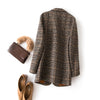 2022 Autumn Winter Plaid Casual Slim Blazers Women Single Breasted Female Outerwear Ladies Jackets Plus Size M-5XL