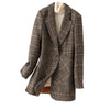 2022 Autumn Winter Plaid Casual Slim Blazers Women Single Breasted Female Outerwear Ladies Jackets Plus Size M-5XL
