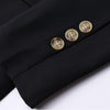 2023 Autumn Winter Women Black Suit Blazer Jacket Solid Casual Long Sleeve Pockets Office Lady Wear Suit Blazer Coat