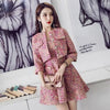 2022 Autumn Winter Runway Tweed 2 Piece Set Women Short Jacket Coat +Mini Tank Wool Blend skirt Suits Office Female Sets DB349