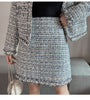 2023 Autumn Winter Small Fresh Temperament Cardigan Tweed Jacket Female + Western All-match Pencil Skirt Blazer Office Clothes