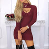2022 Autumn Winter Thicken Straight  Dress Casual Long Sleeve Top Neck   Boho Long Maxi Women's Sexy Dress