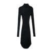 2022 Autumn Winter Women Knitted Dress Turtleneck Sweater Dresses Lady Elastic Slim Bodycon Long Sleeve Mini Dress Chic Vestidos