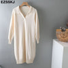 2022 Autumn Winter warm chic polo callor midi straight sweater Dress Women Casual oversize Sweater Dresses maix THICK  Dress