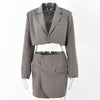 2022 Autumn Women 2pcs Top Skirt Suit Solid Crop Blazer Jacket Short Skirt Suits Lapel Single Breasted Long Sleeve Short Jacket