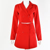 2023 Autumn Women's Suit Temperament Self-cultivation Long-sleeved V-neck Small Suit Skirt Two-piece Short Skirt Female
