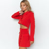 2023 Autumn Women's Suit Temperament Self-cultivation Long-sleeved V-neck Small Suit Skirt Two-piece Short Skirt Female
