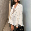 2022 Autumn and Winter Light Diamond Bow White Suit Set Temperament Female Senior Small Business Suit Coat Blazer Women