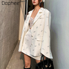 2022 Autumn and Winter Light Diamond Bow White Suit Set Temperament Female Senior Small Business Suit Coat Blazer Women