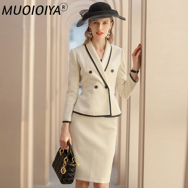 2022 Blazer Pencil Skirt Suits Women 2 Piece Set Elegant   Designer Office Ladies Formal Business Work Clothes
