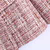 2023 Blazers For Women Clothing Peak Lapel Long Sleeve Checked Tweed Blazer Double Breasted Retro Elegant Office Blazers Jackets