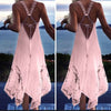 2022 Boho Hollow Long Dress Women Backless Halter Beach Dress White Black O Neck Sleeveless Midi Dress Vestidos