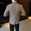 2022 Brand clothing Men's  business suit/Male slim fit plaid Leisure Blazers/Man plaid Jackets Plus size S-3XL