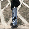 2022 Butterfly Print Jeans for Women Men Pants Loose Baggy Denim Pants Straight Trousers Goth Women Clothing Big Size