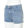 2022 Casaul Women Jeans Short Pants Bandage Ripped Pale Blue Skinny Streetwear Jeans Pants for Women Outfit Denim Shorts