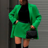 2023 Casual Blazer Women High Waist Mini Skirt Suit V-neck Single Breasted Coat Split Hip Skirt Elegant Office Lady Blazer New
