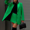 2023 Casual Blazer Women High Waist Mini Skirt Suit V-neck Single Breasted Coat Split Hip Skirt Elegant Office Lady Blazer New